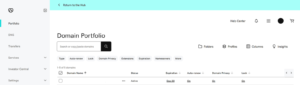 Featured image for the article Adding a Domain Name to a New WordPress Website showing the Domain Portfolio in the Godaddy Dashboard